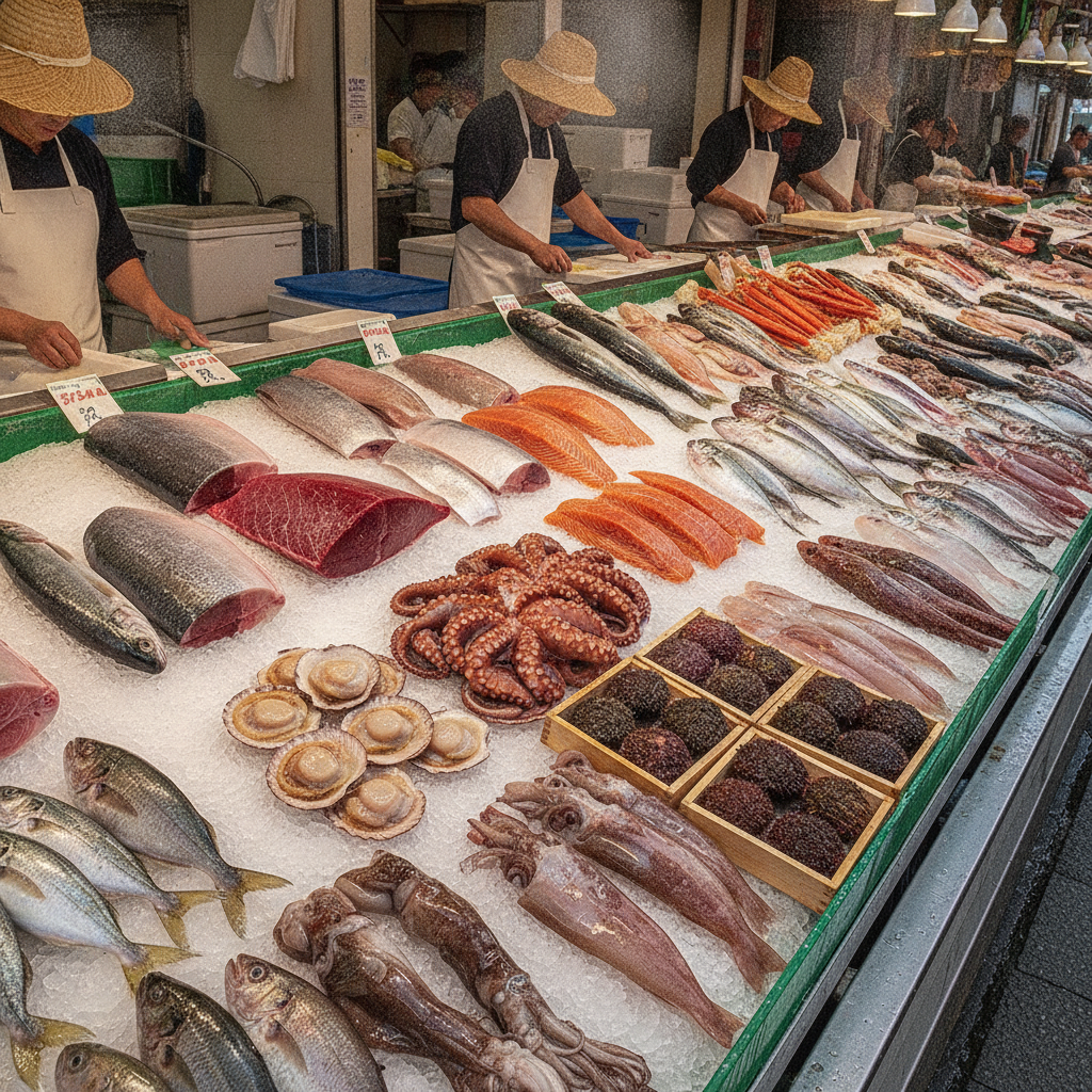 築地 斎藤水産の店先